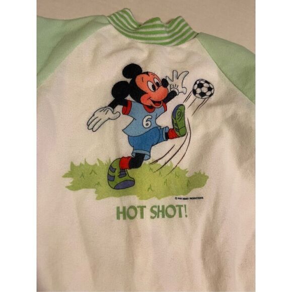 Vtg Walt Disney Productions Mickey Mouse Sleeper One Piece Soccer Pajamas by Lul - Picture 1 of 7